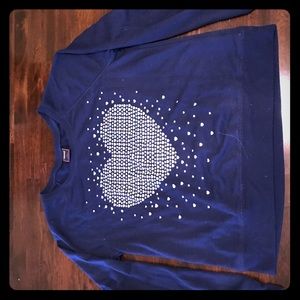 Jenni large blue shirt with heart